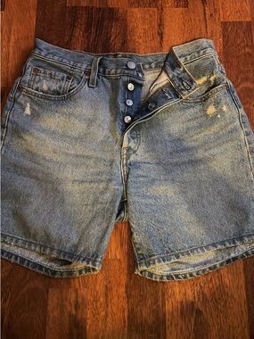 Levi's Light Blue Button-Fly Denim Shorts